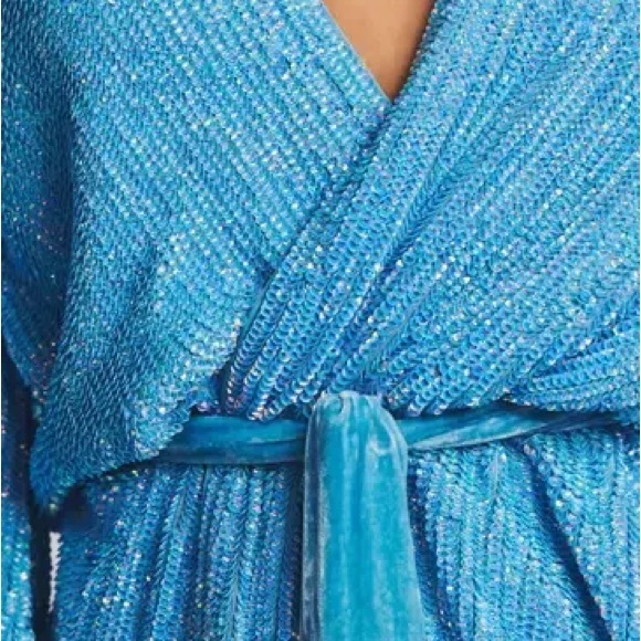 RETROFETE GABRIELLE SEQUIN ROBE BLUE size XS - Picture 5 of 5